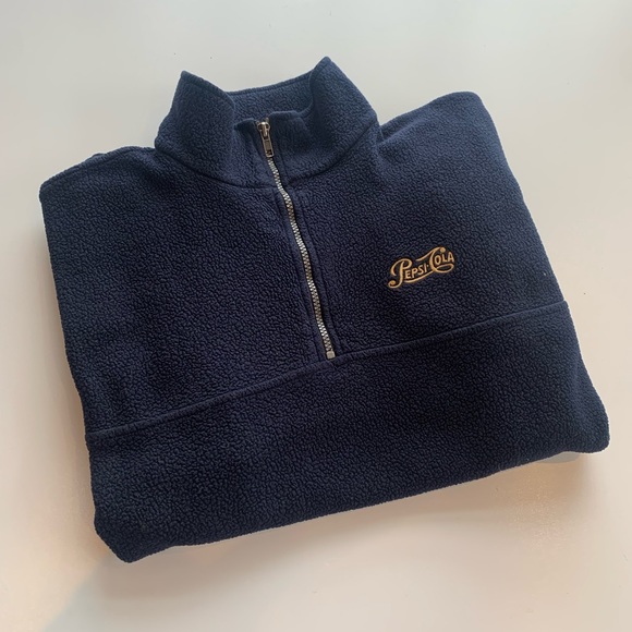 Vintage Pepsi-Cola Fleece Quarter Zip Sweater - Picture 5 of 6